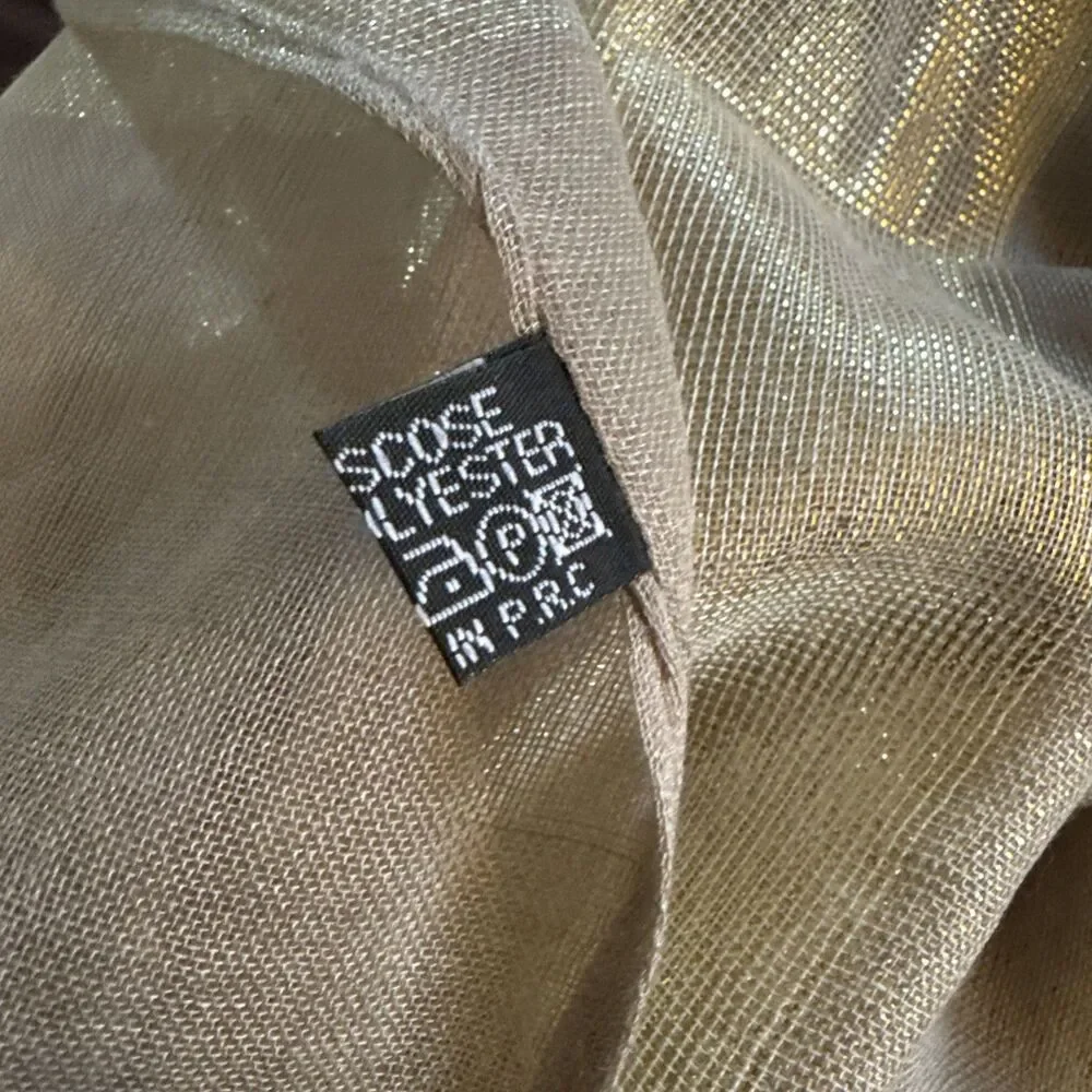 GOLD SHINY NEUTRAL unbranded Infinity Scarf
